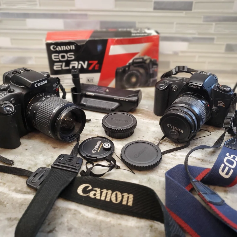 Canon EOS Elan 7 and EOS Rebel G With Lens And Accessories (see notes)